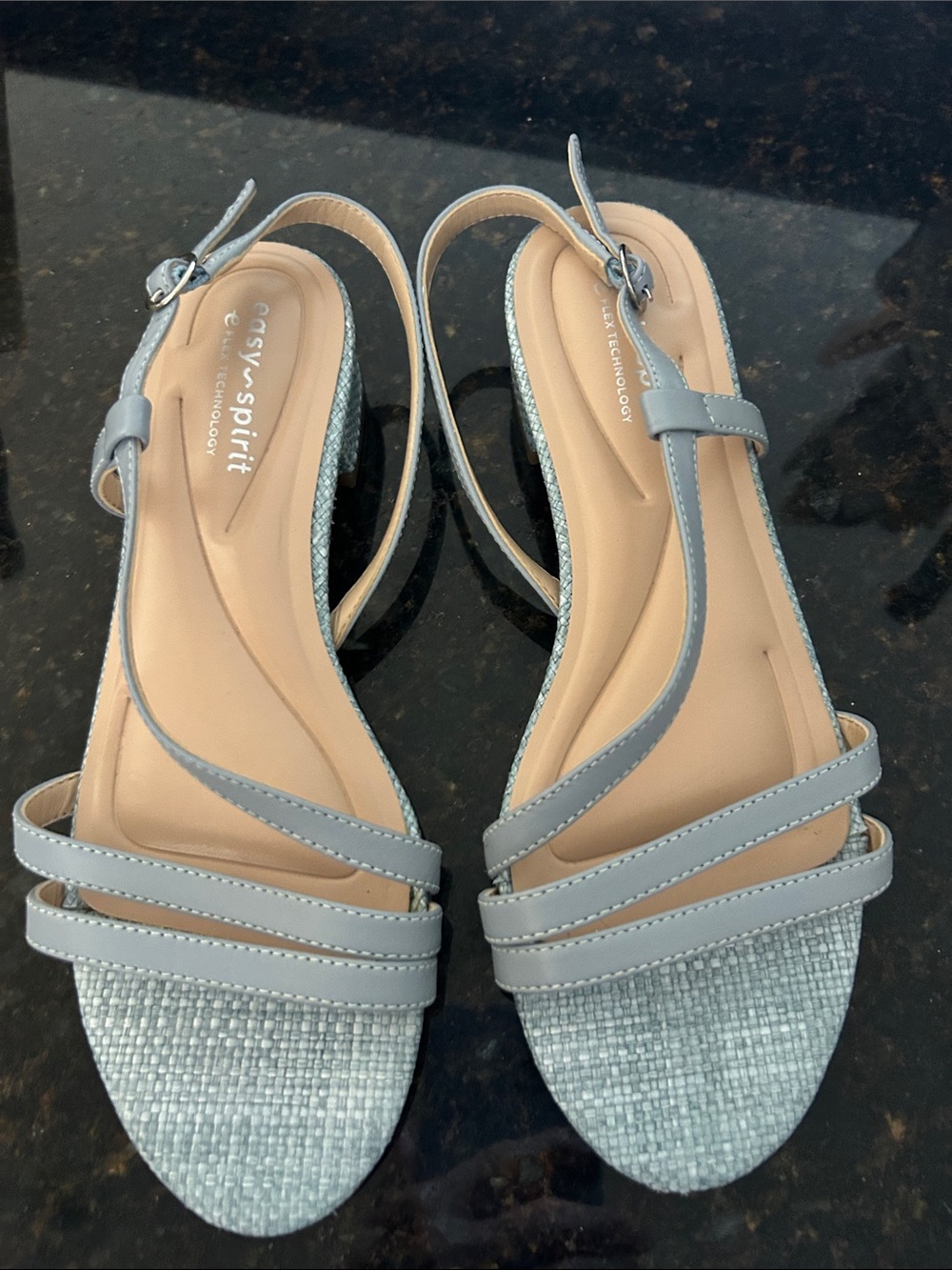 Easy Spirit Pale Blue Strappy Slingback Sandals
